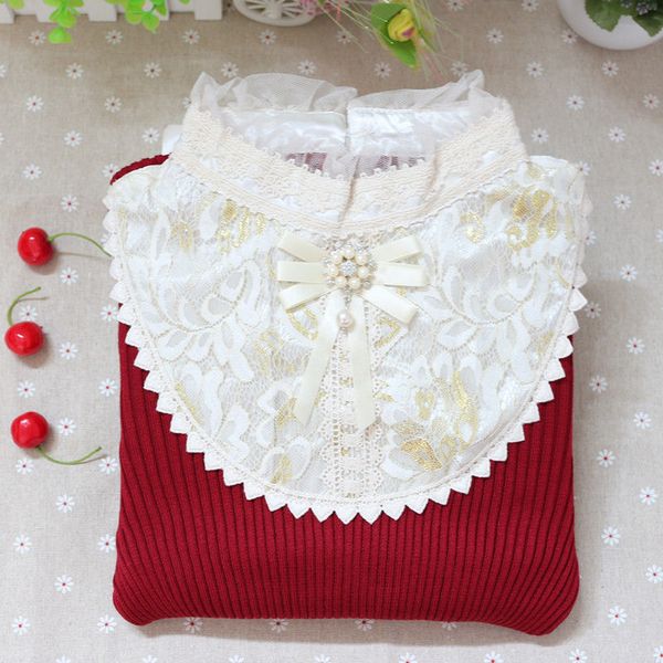 2021 new autumn winter women's new fashion stitching lace collar stretch knitted sweater female ku29, White;black
2021 new autumn winter women's new fashion stitching lace collar stretch knitted sweater female ku29, White;black