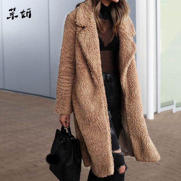 winter long fleece furry coat women wool blends outerwear thickness warm female jacket high street casual loose overcoat1, Tan;black
winter long fleece furry coat women wool blends outerwear thickness warm female jacket high street casual loose overcoat1, Tan;black