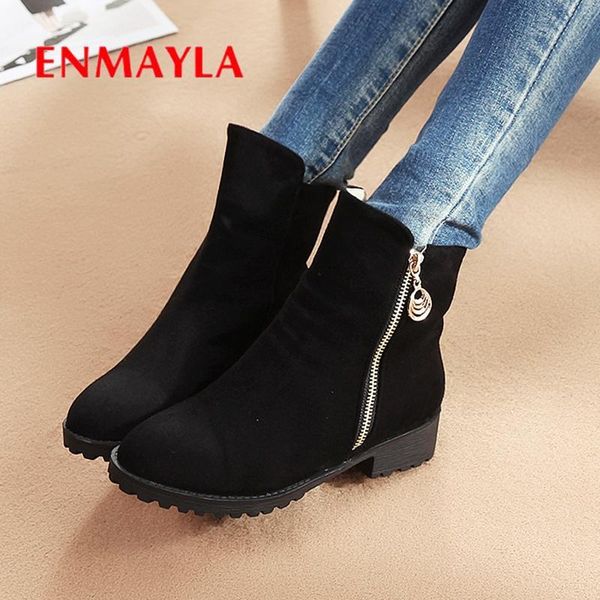 enmayla 2020 new flock ankle winter shoes women zip basic round toe shoes solid size 34-43 ly2577, Black
enmayla 2020 new flock ankle winter shoes women zip basic round toe shoes solid size 34-43 ly2577, Black