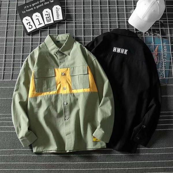 tooling men's long sleeve shirt korean fashion autumn thin handsome loose casual coat trendy brand rascal, White;black
tooling men's long sleeve shirt korean fashion autumn thin handsome loose casual coat trendy brand rascal, White;black