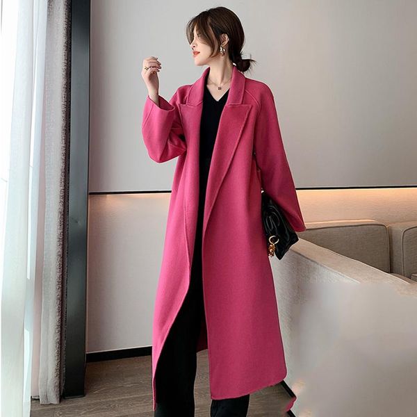 women's wool & blends double-faced cashmere coat (100% pure fabric) 2021 winter korean long-sleeved high-end rose red long jacket yr8, Black
women's wool & blends double-faced cashmere coat (100% pure fabric) 2021 winter korean long-sleeved high-end rose red long jacket yr8, Black