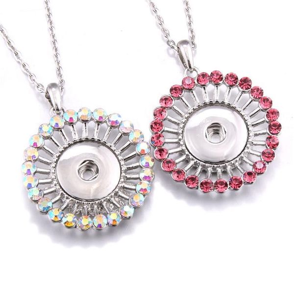 2019 new snap jewelry rhinestone metal round snap button necklaces 18mm snap pendant necklace for women girls diy button bbychu, Silver 
2019 new snap jewelry rhinestone metal round snap button necklaces 18mm snap pendant necklace for women girls diy button bbychu, Silver
