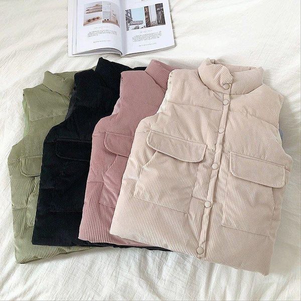 fashional woman's thickened warm vest jacket vintage female single-breasted corduroy coats causal style turn-down collar parka1, Black;white
fashional woman's thickened warm vest jacket vintage female single-breasted corduroy coats causal style turn-down collar parka1, Black;white
