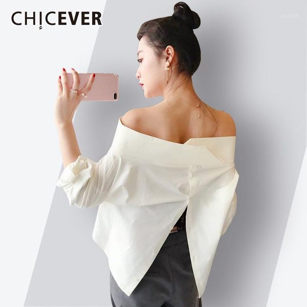 women's blouses & shirts chicever 2021 summer whiet blouse shirt women slash neck batwing sleeve back split ladies korean fashion, White
women's blouses & shirts chicever 2021 summer whiet blouse shirt women slash neck batwing sleeve back split ladies korean fashion, White