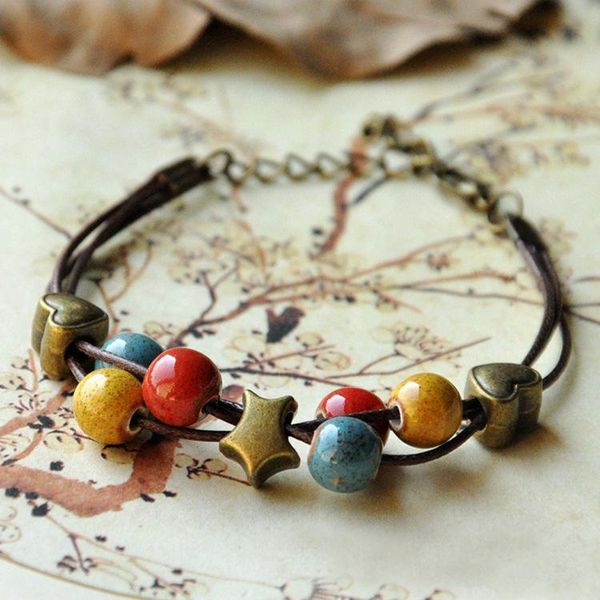fashion creative double layers ceramic beads star&heart shape women's summer bracelets, Golden;silver
fashion creative double layers ceramic beads star&heart shape women's summer bracelets, Golden;silver