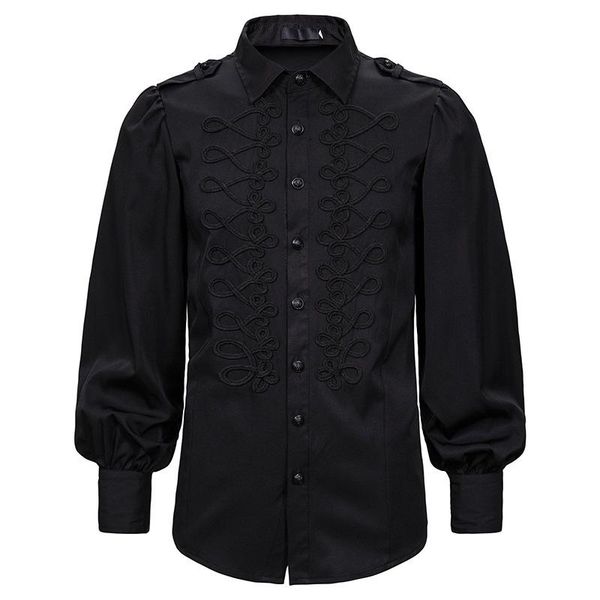 men's dress shirts s-xxl big and tall size men punk rave mens streetwear shirt fashion puff sleeve steampunk clothing, White;black 
men's dress shirts s-xxl big and tall size men punk rave mens streetwear shirt fashion puff sleeve steampunk clothing, White;black