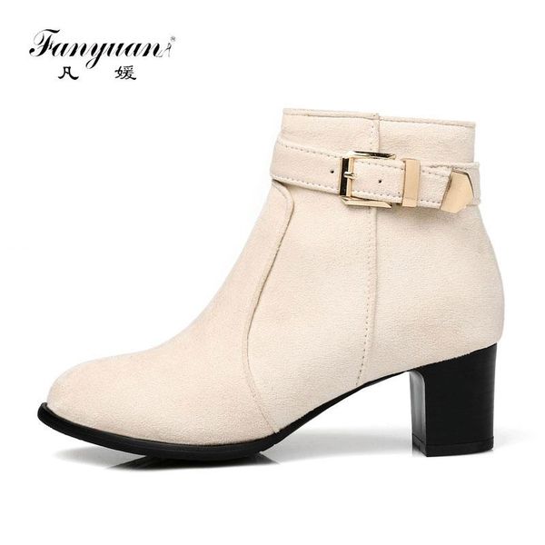 fanyuan add fur winter ankle boots comfortable round toe party boots fashion warm square heel shoes flock buckle work, Black
fanyuan add fur winter ankle boots comfortable round toe party boots fashion warm square heel shoes flock buckle work, Black