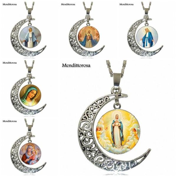 pendant necklaces ej glaze for women girl gift blessed virgin mary fashion necklace handmade moon shape choker jewelry multi designs, Silver
pendant necklaces ej glaze for women girl gift blessed virgin mary fashion necklace handmade moon shape choker jewelry multi designs, Silver