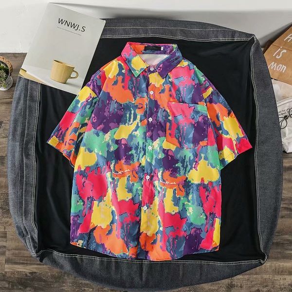 2020 summer chemise hommes fashion streetwear short sleeve men shirts casual sweatshirt graffiti color shirts men, White;black
2020 summer chemise hommes fashion streetwear short sleeve men shirts casual sweatshirt graffiti color shirts men, White;black
