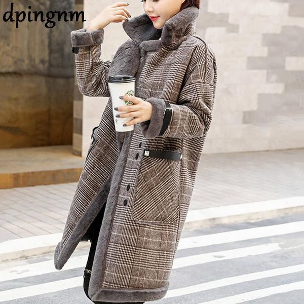 women's wool & blends women coat plaid double breasted x long jacket plus size 5xl office lady winter warm fur collar coats female, Black
women's wool & blends women coat plaid double breasted x long jacket plus size 5xl office lady winter warm fur collar coats female, Black