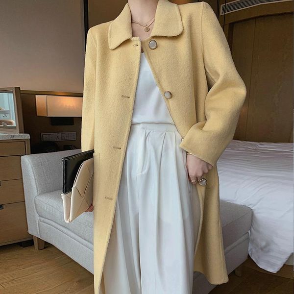 autumn and winter new double-sided cashmere coat doll collar aged wool coat long thin off-season clearance, Black
autumn and winter new double-sided cashmere coat doll collar aged wool coat long thin off-season clearance, Black