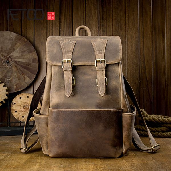 hbp aetoo cowhide backpack, trendy youth leather backpack, fashionable men's crazy horse leather leisure travel bag
hbp aetoo cowhide backpack, trendy youth leather backpack, fashionable men's crazy horse leather leisure travel bag