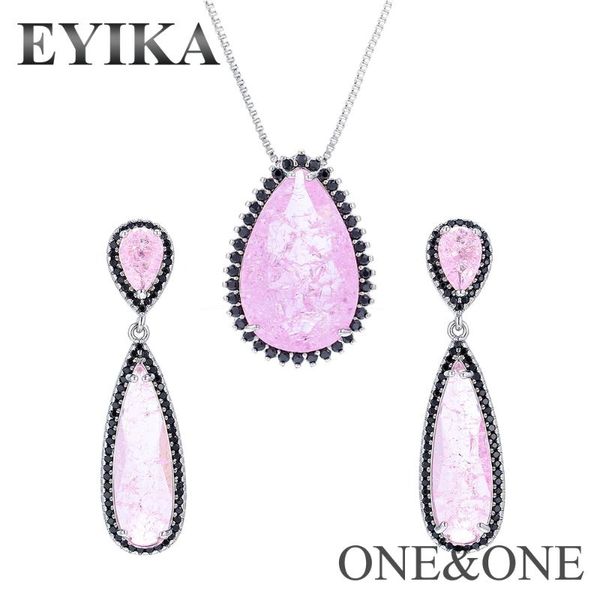 eyika fashion pink fusion crystal stone jewelry set drop-shape heart dangler earrings and necklace paved zircon for women gift, Silver
eyika fashion pink fusion crystal stone jewelry set drop-shape heart dangler earrings and necklace paved zircon for women gift, Silver