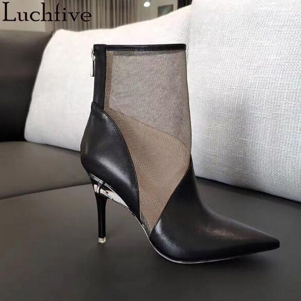 boots mesh pointy toe women's high heels shoes woman runway leather femme black pink botas mujer
boots mesh pointy toe women's high heels shoes woman runway leather femme black pink botas mujer