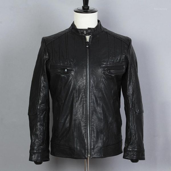 fashion 2020 genuine jacket men slim fit 100%sheepskin short motorcycle jackets clothing real leather winter coat1, Black
fashion 2020 genuine jacket men slim fit 100%sheepskin short motorcycle jackets clothing real leather winter coat1, Black