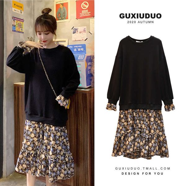 large autumn dress 2020 new fashion fat mm thin loose fake two pieces of sanitary clothes women's foreign style winter, Black
large autumn dress 2020 new fashion fat mm thin loose fake two pieces of sanitary clothes women's foreign style winter, Black