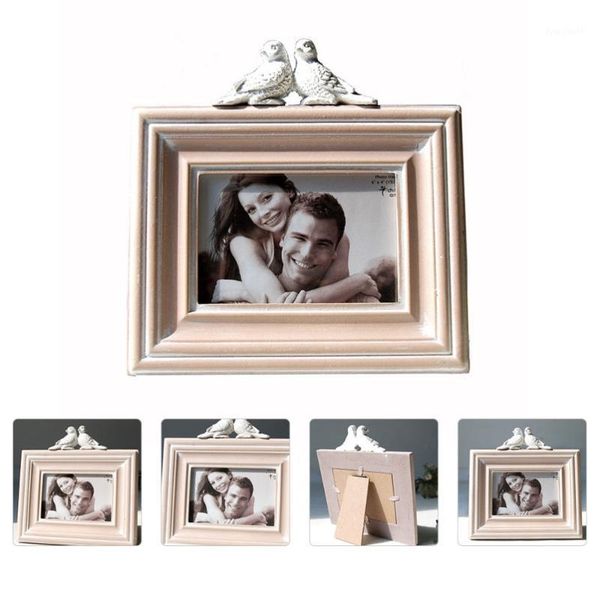 1pc creative p frame decor wooden picture frame ornament deskornament1