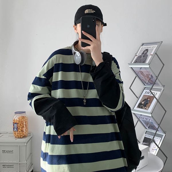 new men's long sleeve t-shirt stripe casual oversize pullovers korean streetwear 2021 fashion male clothing college ca8j, Black
new men's long sleeve t-shirt stripe casual oversize pullovers korean streetwear 2021 fashion male clothing college ca8j, Black
