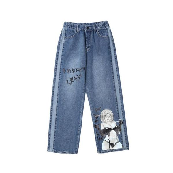 side stripe cartoon printing jeans men hip-hop cool loose straight denim pants man casual trousers men jeans w1473, Blue
side stripe cartoon printing jeans men hip-hop cool loose straight denim pants man casual trousers men jeans w1473, Blue