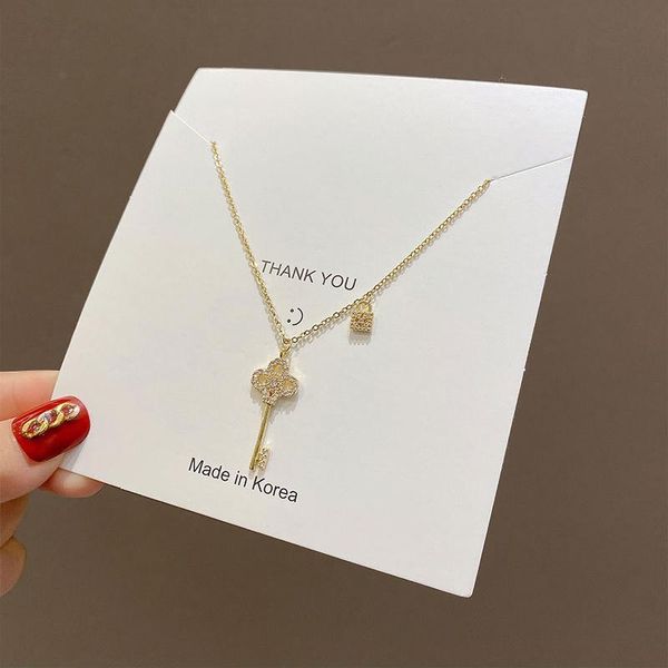 titanium steel chain key zircon clavicle neck necklaces for women korean style pendant necklace trend fashion jewelry 2020, Silver
titanium steel chain key zircon clavicle neck necklaces for women korean style pendant necklace trend fashion jewelry 2020, Silver