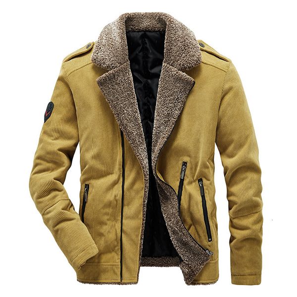 men's autumn winter plush and thickened loose size striped cotton padded casual corduroy lapel jacket 2106, Black;brown
men's autumn winter plush and thickened loose size striped cotton padded casual corduroy lapel jacket 2106, Black;brown