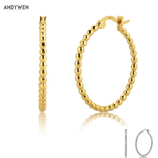andywen 925 sterling silver 25mm beads hoops 2020 rock punk piercing loop circle earring fashion fine jewelry ohrringe pendiente q1219, Golden;silver
andywen 925 sterling silver 25mm beads hoops 2020 rock punk piercing loop circle earring fashion fine jewelry ohrringe pendiente q1219, Golden;silver