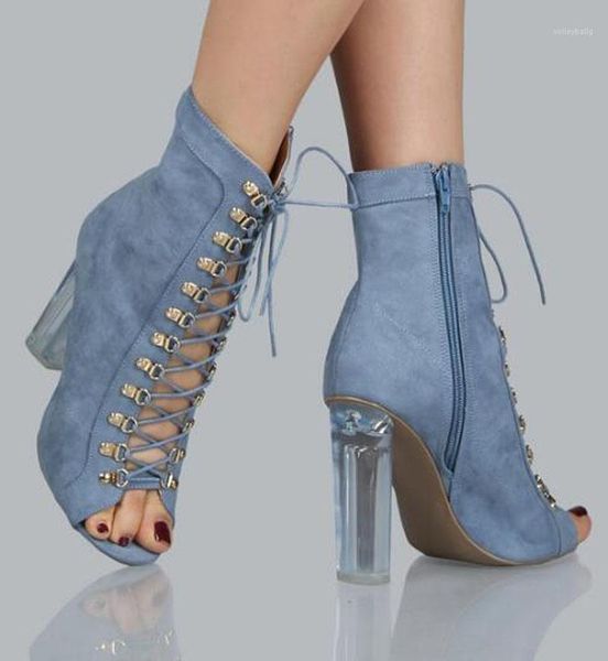 new design women fashion open toe denim design thick crystal heel ankle boots lace-up cut-out high heel jean boots1, Black
new design women fashion open toe denim design thick crystal heel ankle boots lace-up cut-out high heel jean boots1, Black
