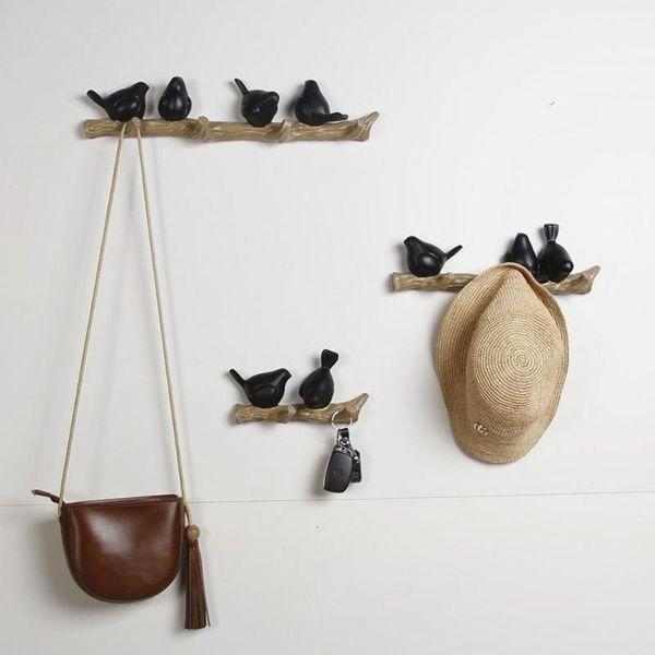 wall decorations home accessories living room hanger resin bird hanger key kitchen coat clothes towel hooks hat handbag holder