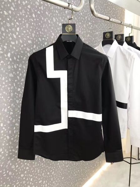 cotton shirt with geometric asymmetry pattern print men's slim fit striped style long-sleeved shirt| 219109578 kpvp, White;black
cotton shirt with geometric asymmetry pattern print men's slim fit striped style long-sleeved shirt| 219109578 kpvp, White;black