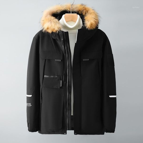 real fur collar hooded mens down coats warm thicken multiple pockets safari style winter jackets men clothing outwear1, Black
real fur collar hooded mens down coats warm thicken multiple pockets safari style winter jackets men clothing outwear1, Black