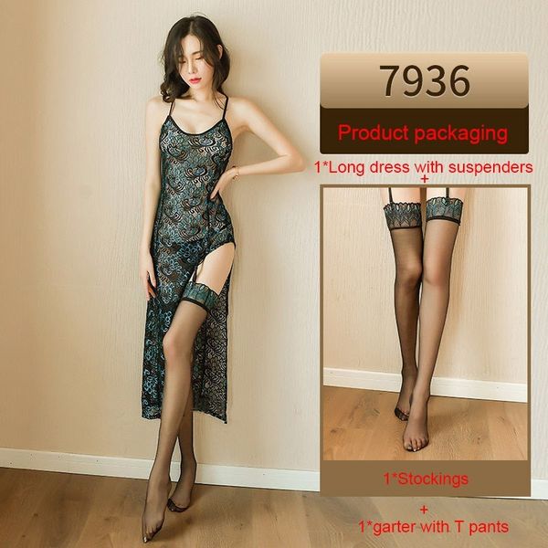 lingerie transparent uniform temptation peacock feather long dress cheongsam suit 7936 i0av, Black
lingerie transparent uniform temptation peacock feather long dress cheongsam suit 7936 i0av, Black