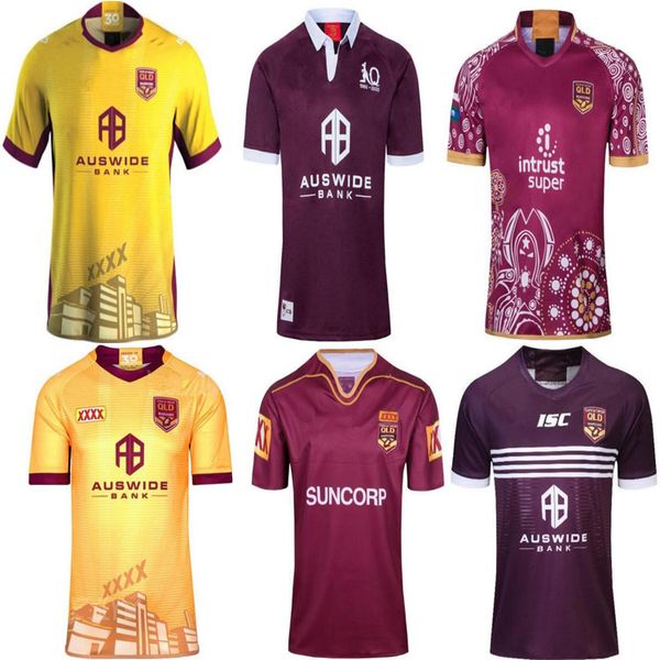2020 2021 queensland marues state of origin size s-m--xl-xxl-3xl-4xl-5xl olive football shirt, Black;yellow