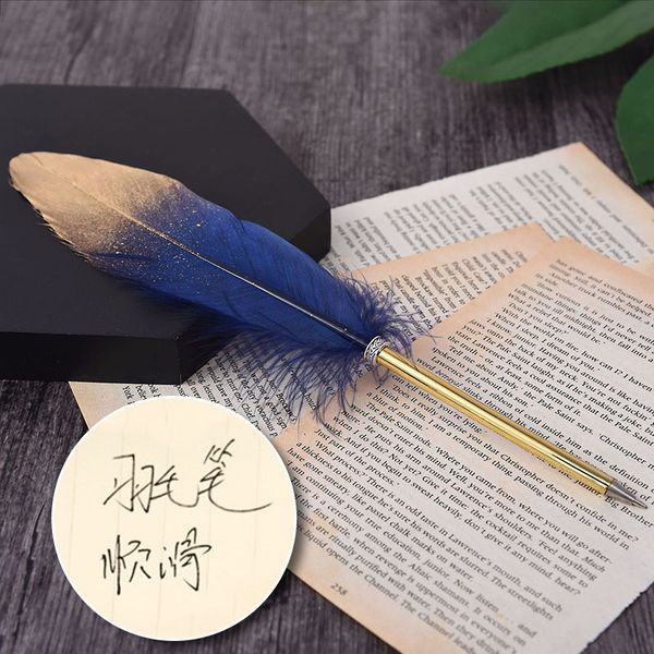 ostrich feather quill ballpoint pen for wedding signature birthday party gift home decoration office school, Blue;orange
ostrich feather quill ballpoint pen for wedding signature birthday party gift home decoration office school, Blue;orange
