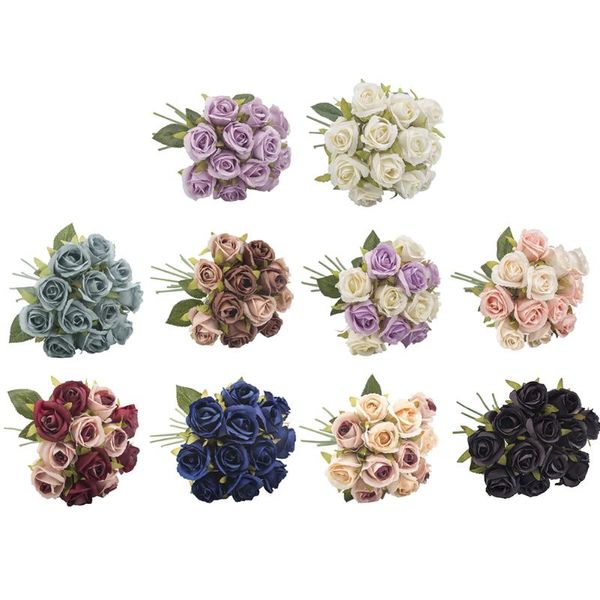 12 heads romantic rose flower silk real touch fake flowers wedding bridal artificial flower bouquet for home garden decoration
12 heads romantic rose flower silk real touch fake flowers wedding bridal artificial flower bouquet for home garden decoration