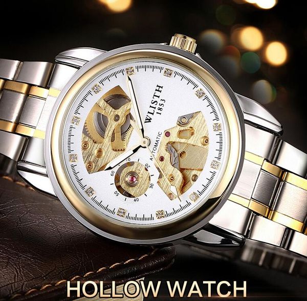 wlisth men business waterproof luminous transparent hollow men's automatic machinery, Slivery;brown
wlisth men business waterproof luminous transparent hollow men's automatic machinery, Slivery;brown