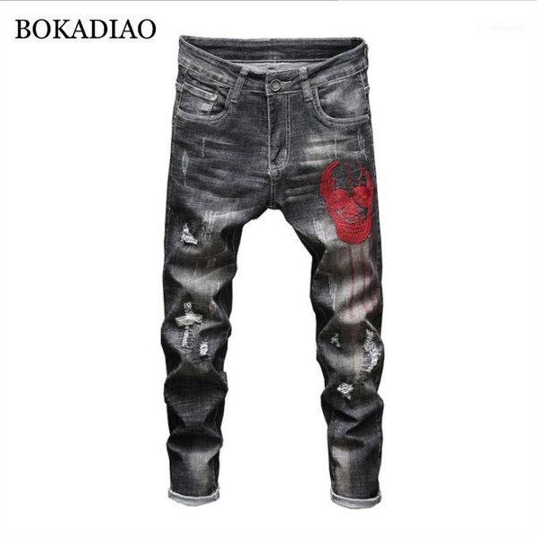 bokadiao man jeans fashion skull embroidery straight jeans for men cotton distressed ripped pants wild slim denim trousers male11, Blue
bokadiao man jeans fashion skull embroidery straight jeans for men cotton distressed ripped pants wild slim denim trousers male11, Blue