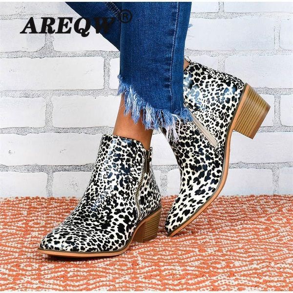 women autumn ankle boots woman pu leather zipper thick heel ladies shoes leopard pointed toe women's fashion boots plus size 431, Black
women autumn ankle boots woman pu leather zipper thick heel ladies shoes leopard pointed toe women's fashion boots plus size 431, Black