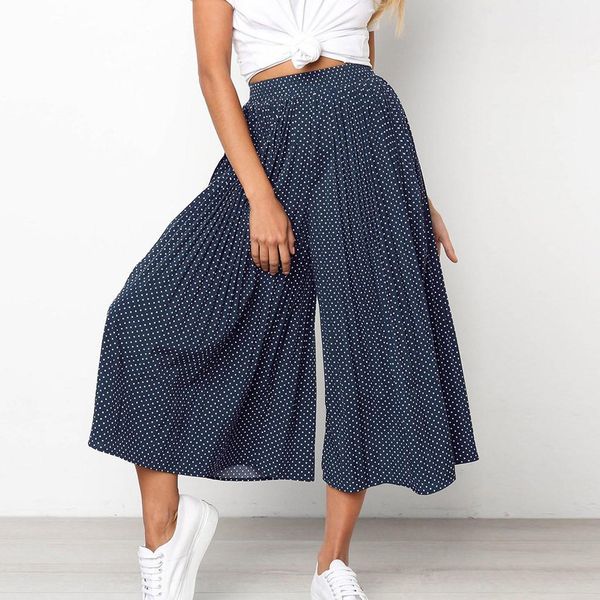 women autumn casual pants high waist wide leg pants beach pleated winter trousers female dot printed capris pants 808, Black;white
women autumn casual pants high waist wide leg pants beach pleated winter trousers female dot printed capris pants 808, Black;white