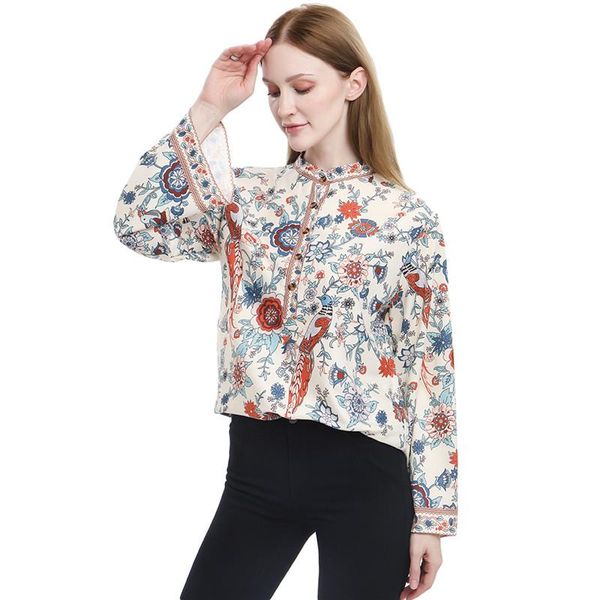 women's blouses & shirts vintage blouse floral shirt women full sleeve printing button female 2xl blusas mujer de moda, White
women's blouses & shirts vintage blouse floral shirt women full sleeve printing button female 2xl blusas mujer de moda, White