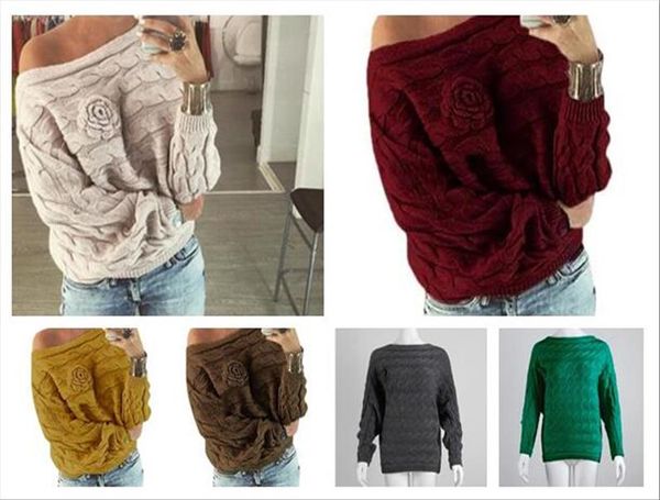 2021 women off shoulder knitted sweater twist batwing sleeve slash neck solid 3d rose flower pullover autumn loose sweaters, White;black
2021 women off shoulder knitted sweater twist batwing sleeve slash neck solid 3d rose flower pullover autumn loose sweaters, White;black