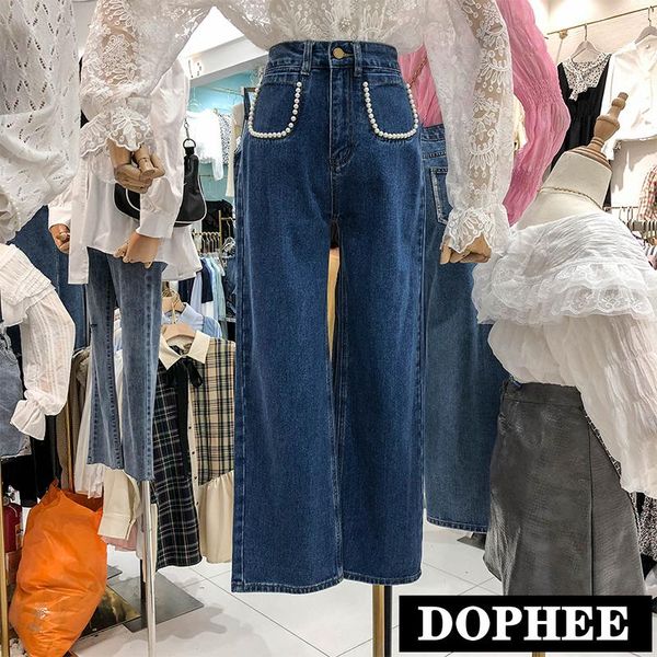 fall 2020 new lady's high-waisted loose wide leg trousers pocket pearl beaded dark blue denim long pants female fashion jeans
fall 2020 new lady's high-waisted loose wide leg trousers pocket pearl beaded dark blue denim long pants female fashion jeans