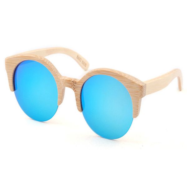 2019 finewell custom engraved round wood bamboo sunglasses