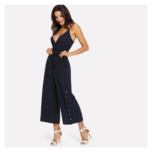 women's solid color v-neck backless romper wide leg pants siamese split spaghetti casual jumpsuits1, Black;white
women's solid color v-neck backless romper wide leg pants siamese split spaghetti casual jumpsuits1, Black;white