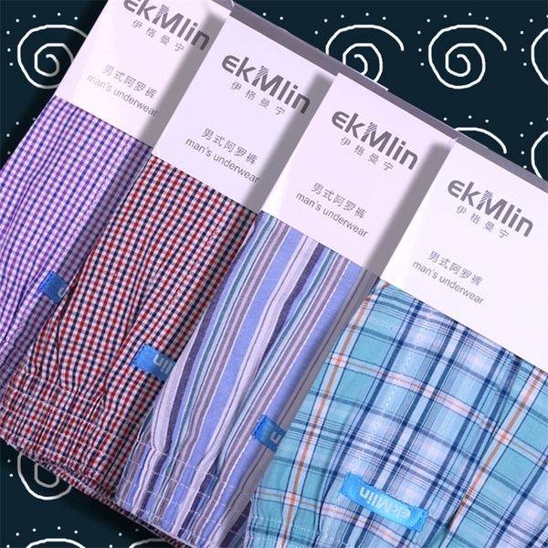 ekmlin brand 4-pack men's boxer shorts woven cotton 100% plaid combed yarn male underpant loose breathable lj201109, Black;white
ekmlin brand 4-pack men's boxer shorts woven cotton 100% plaid combed yarn male underpant loose breathable lj201109, Black;white