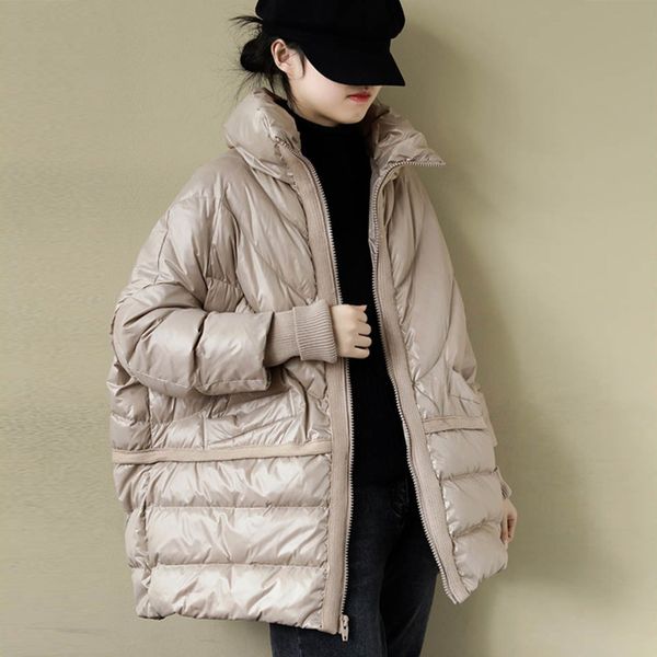 janveny winter down jacket women shiny bread loose stand collar female down parkas 90% white duck down coat oversize waterproof c1204, Black
janveny winter down jacket women shiny bread loose stand collar female down parkas 90% white duck down coat oversize waterproof c1204, Black