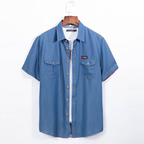 brand men denim shirt 2020 summer new short sleeve fashion large size loose cowboy solid color casual shirts male 5xl 6xl c1211, White;black
brand men denim shirt 2020 summer new short sleeve fashion large size loose cowboy solid color casual shirts male 5xl 6xl c1211, White;black
