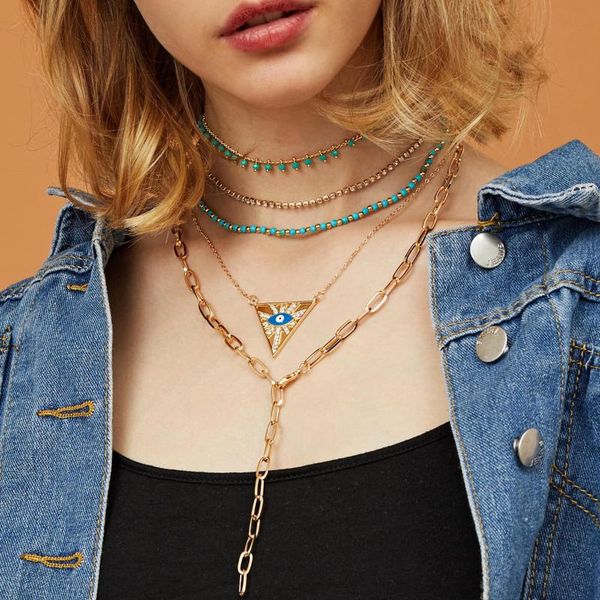 pendant necklaces 2021 blue evil turkish eye cz beads for women gold chain vintage charm sweater necklace accessories, Silver
pendant necklaces 2021 blue evil turkish eye cz beads for women gold chain vintage charm sweater necklace accessories, Silver