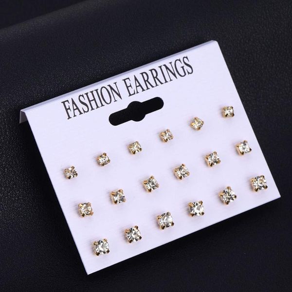 stud famshin 9 pair/set mix design square crystal earrings set for women round gold color statement earring jewelry 2021, Golden;silver
stud famshin 9 pair/set mix design square crystal earrings set for women round gold color statement earring jewelry 2021, Golden;silver