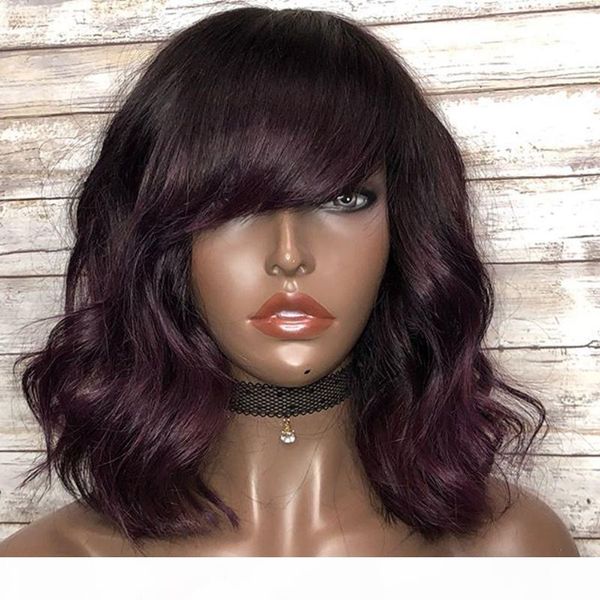 peruvian human hair 200density ombre grape purple body wave lace front wigs with bangs wavy ombre color bangs wigs for women, Black;brown
peruvian human hair 200density ombre grape purple body wave lace front wigs with bangs wavy ombre color bangs wigs for women, Black;brown