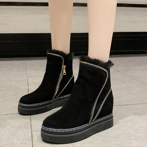 lucyever fashion teddy zipper ankle boots for thick platform shoes high heels woman warm winter height shoe increase, Black
lucyever fashion teddy zipper ankle boots for thick platform shoes high heels woman warm winter height shoe increase, Black